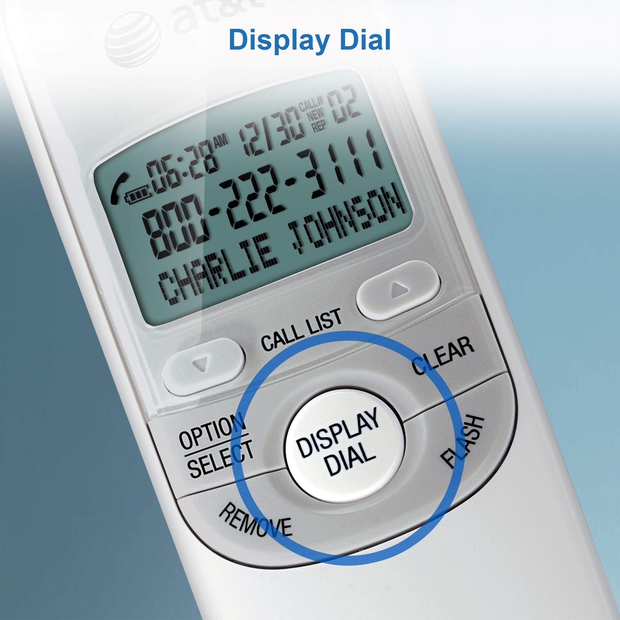 Trimline Corded Phone with Caller ID, White - view 8